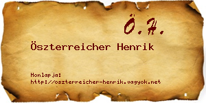 Öszterreicher Henrik névjegykártya